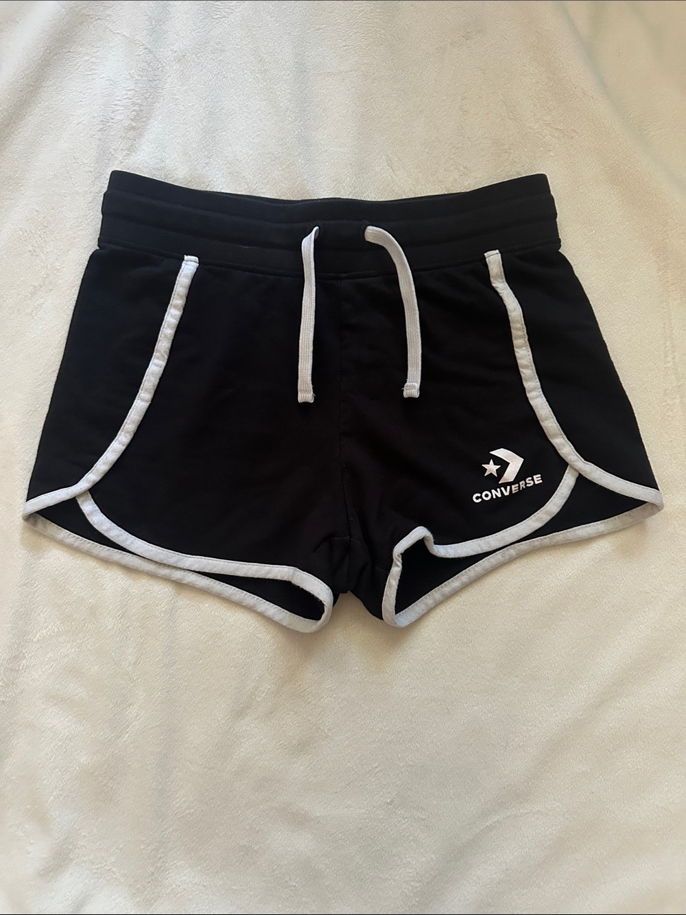 Converse Black Athletic Shorts with White Piping
